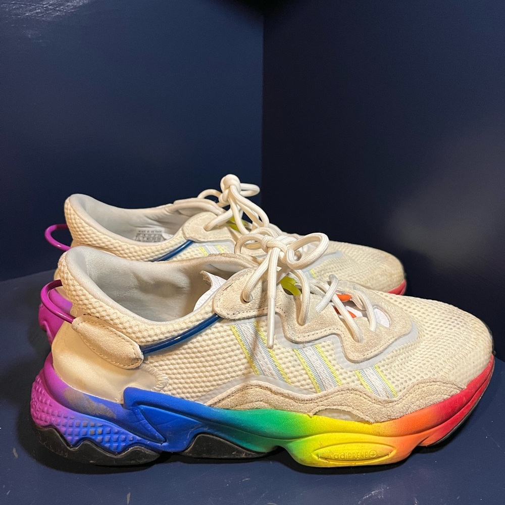 Adidas Ozweego Pride rainbow off white sneakers - M 7.5 W9-9.5